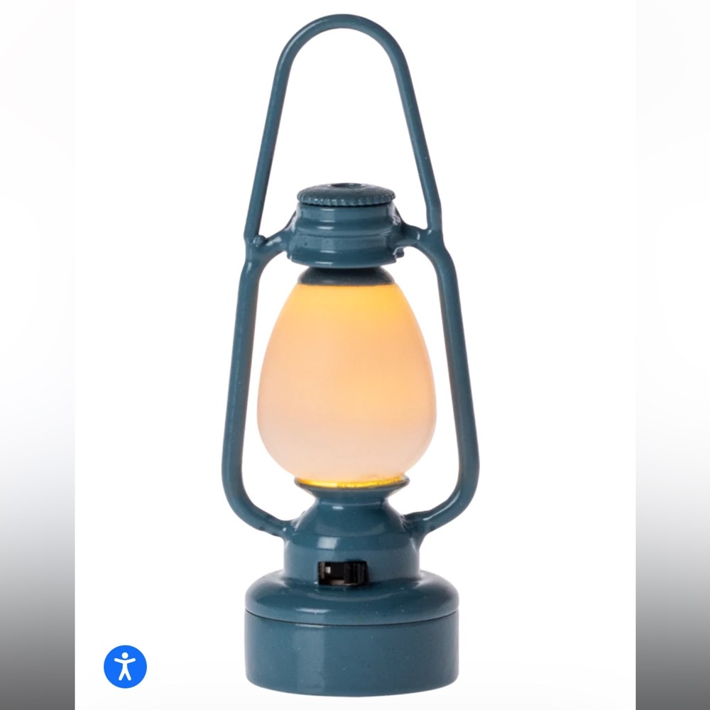 Marileg Danish Miniature Furniture Mouse Blue Illuminating Lantern Dollhouse